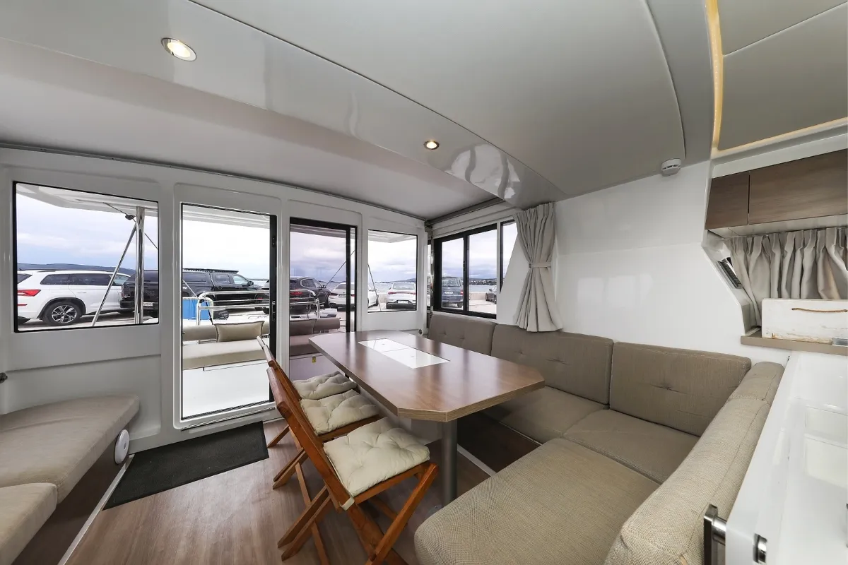 Salon of Holiday Inn, a Bali 4.2 catamaran at Grad Biograd na Moru, Croatia