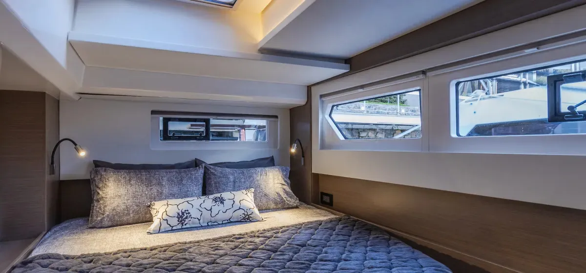 Cabin on Sunsail 465 Premium Plus, a Leopard 46 catamaran at Municipal Unit of Lefkada, Greece