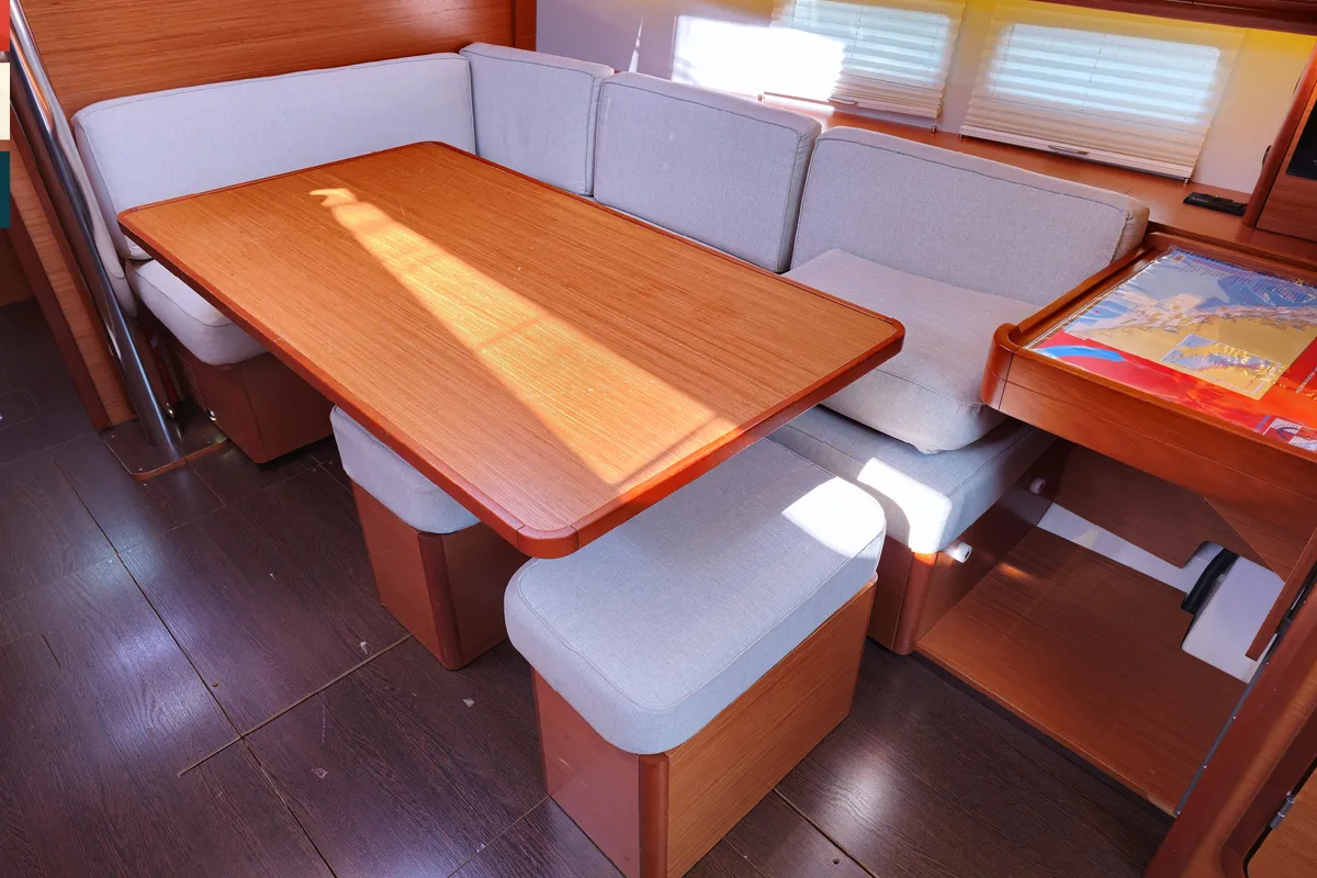 Salon of Mimi, a Dufour 390 GL sailboat at Rogoznica, Croatia
