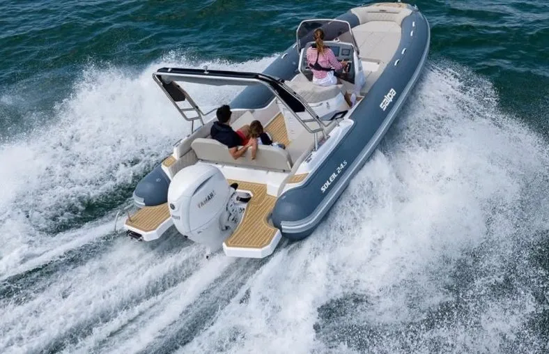 Exterior view of Salpa, a Salpa Soleil 24.5 motorboat at Grad Vodice, Croatia