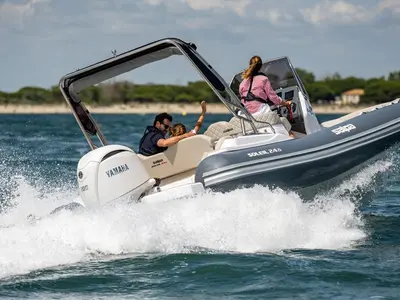 Exterior view of Salpa, a Salpa Soleil 24.5 motorboat at Grad Vodice, Croatia