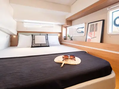 Cabin on Zéphire II, a Bali 4.2 catamaran at Saint-Mandrier-sur-Mer, France