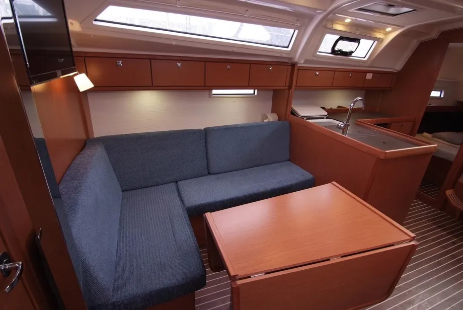 Salon of Jugo, a Bavaria Cruiser 37 sailboat at Punat, Croatia