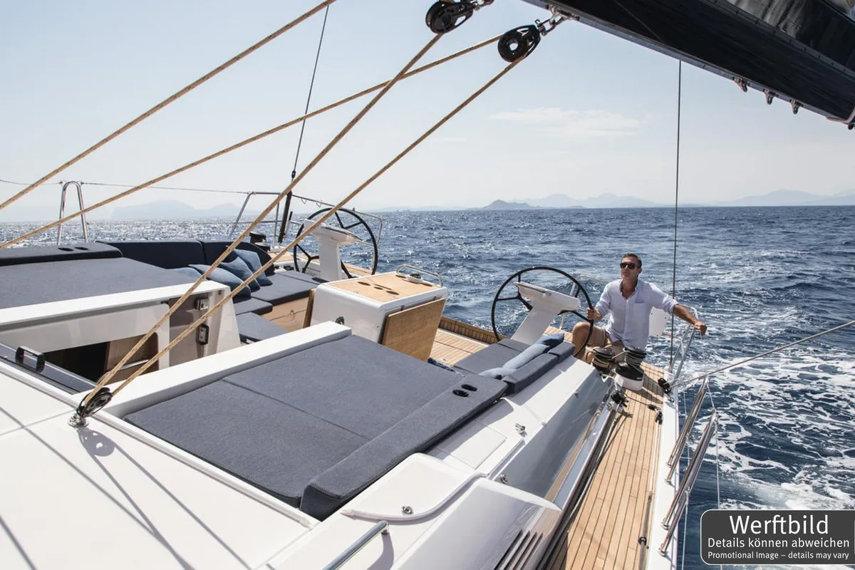 Deck of Marny, a Beneteau Oceanis 51.1 sailboat at Općina Rogoznica, Croatia