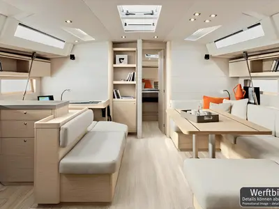 Salon of Marny, a Beneteau Oceanis 51.1 sailboat at Općina Rogoznica, Croatia