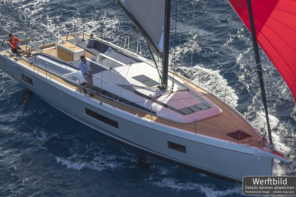 Exterior view of Marny, a Beneteau Oceanis 51.1 sailboat at Općina Rogoznica, Croatia