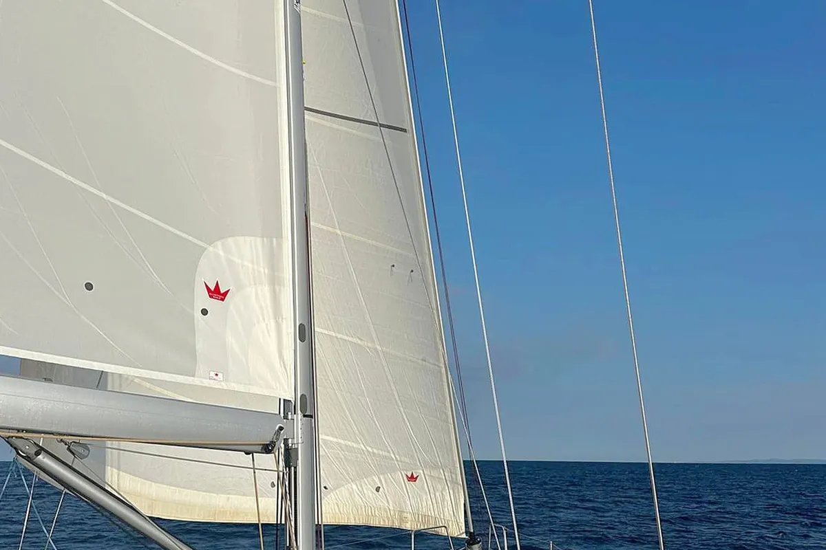 Exterior view of Marny, a Beneteau Oceanis 51.1 sailboat at Rogoznica, Croatia