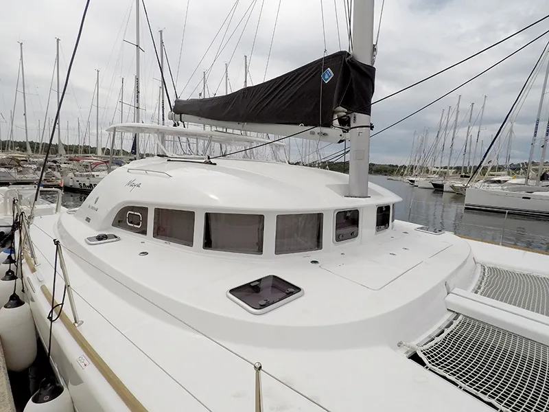 Deck of Maya, a Lagoon 380 catamaran at Grad Šibenik, Croatia