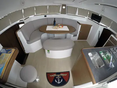 Salon of Maya, a Lagoon 380 catamaran at Grad Šibenik, Croatia
