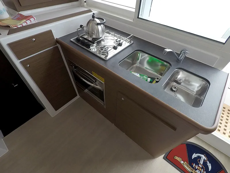 Galley of Maya, a Lagoon 380 catamaran at Grad Šibenik, Croatia