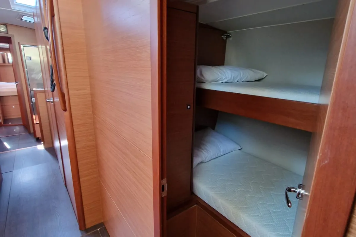 Cabin on Albus, a Dufour 530 sailboat at Tonnarella, Italy