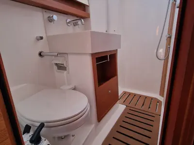 Head on Albus, a Dufour 530 sailboat at Tonnarella, Italy
