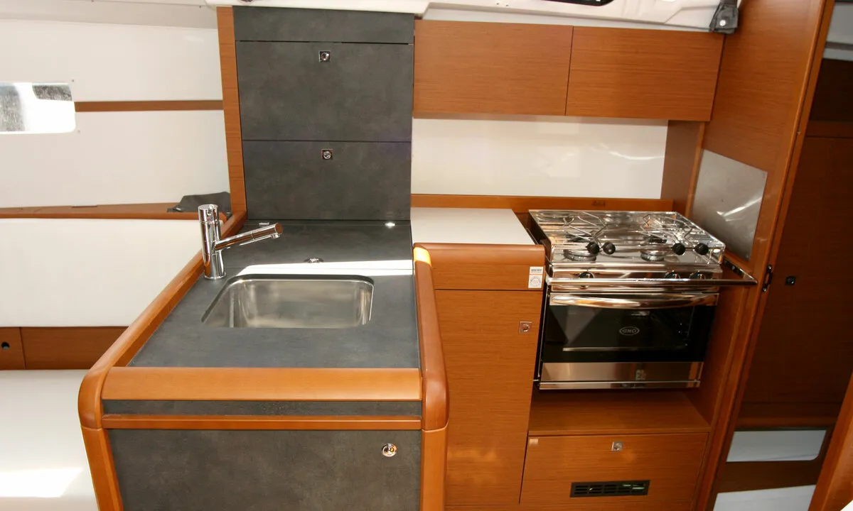 Galley of Marie, a Jeanneau Sun Odyssey 349 sailboat at Grad Pula, Croatia