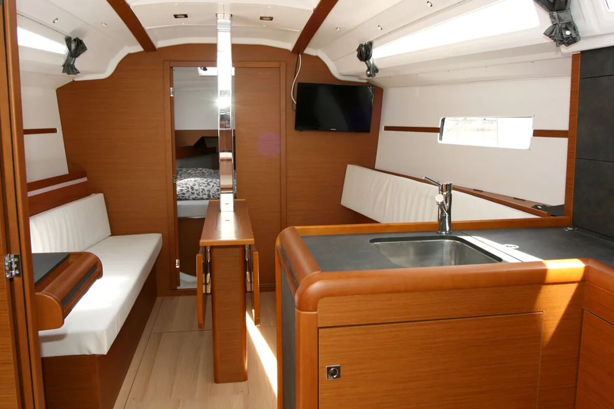 Salon of Marie, a Jeanneau Sun Odyssey 349 sailboat at Grad Pula, Croatia