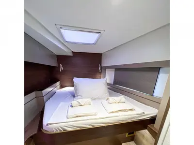Cabin on Silver Waters, a Bali 4.4 catamaran at Skiathos, Greece