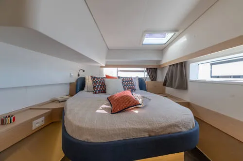 Cabin on Blue Argo, a Fountaine Pajot New 44 catamaran at Parikia, Greece