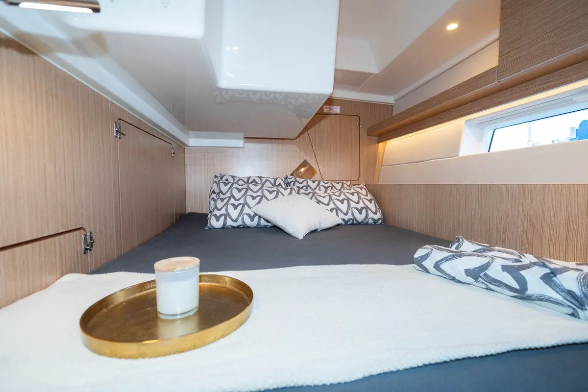 Cabin on Aria, a Bavaria C45 Style sailboat at Pula, Croatia