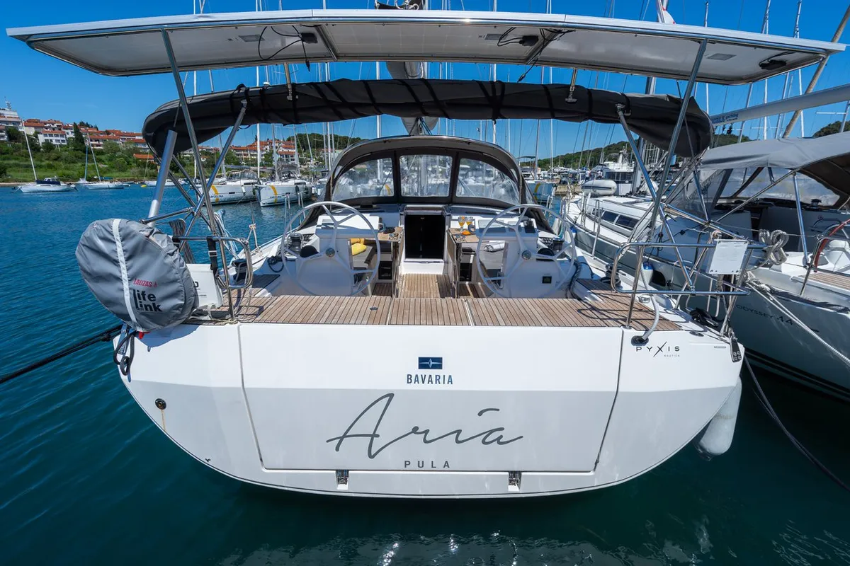 Exterior view of Aria, a Bavaria C45 Style sailboat at Pula, Croatia