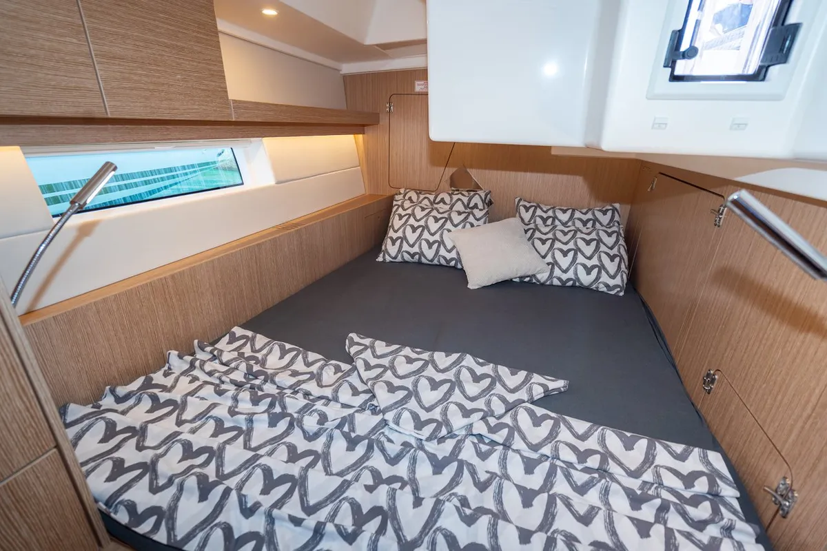Cabin on Aria, a Bavaria C45 Style sailboat at Pula, Croatia