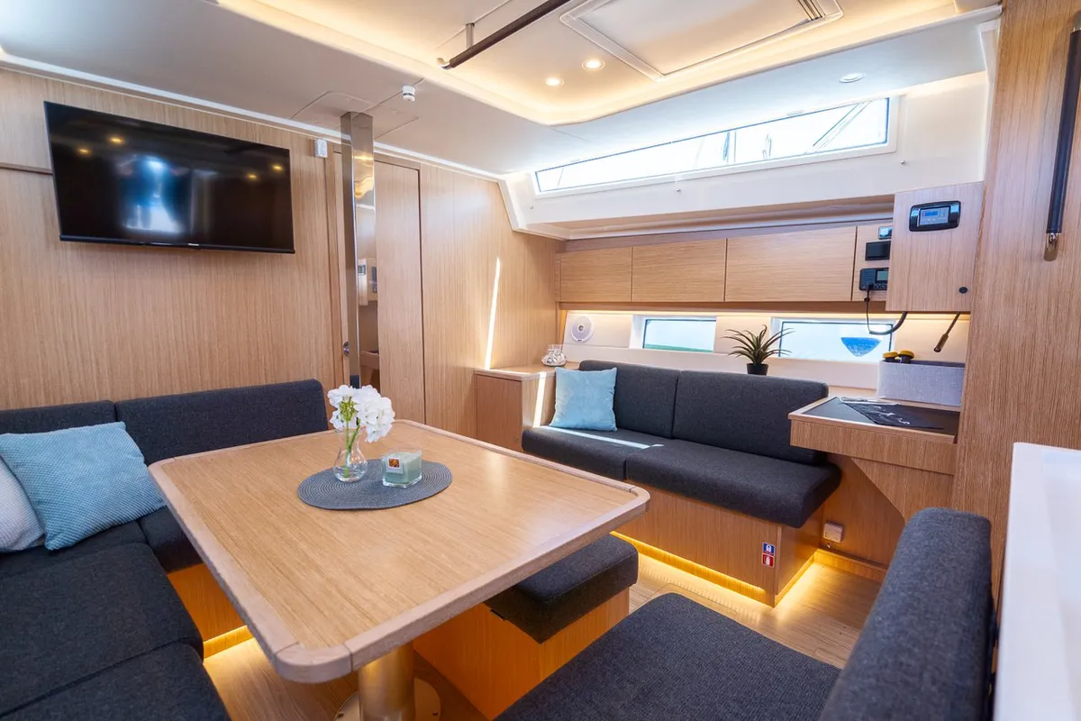 Salon of Aria, a Bavaria C45 Style sailboat at Pula, Croatia