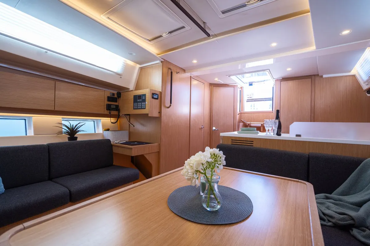 Salon of Aria, a Bavaria C45 Style sailboat at Pula, Croatia