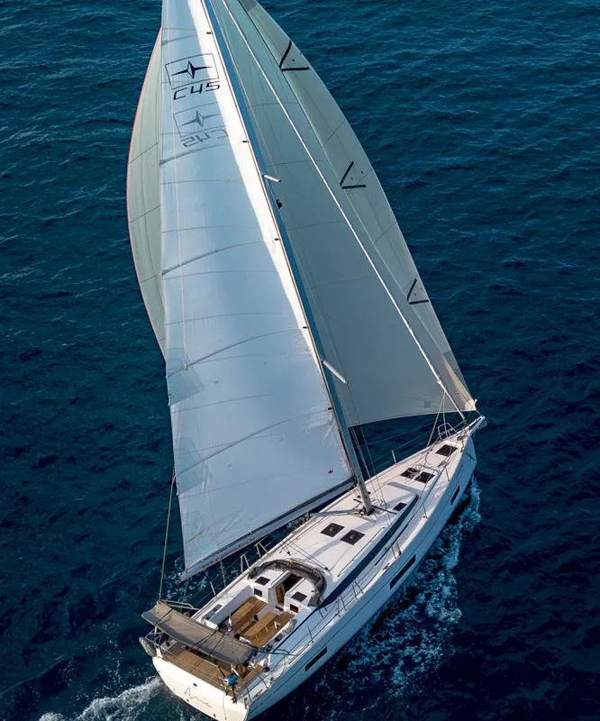 Exterior view of Aria, a Bavaria C45 Style sailboat at Pula, Croatia