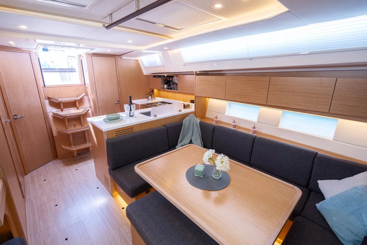 Salon of Aria, a Bavaria C45 Style sailboat at Pula, Croatia