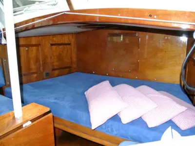 Cabin on Woelwater, a De Drait Doerak 850 OK motorboat at Drachten, Netherlands