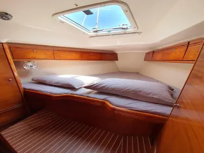 Cabin on Little Eva, a Bavaria 34 Cruiser sailboat at Mai Khao, Thailand