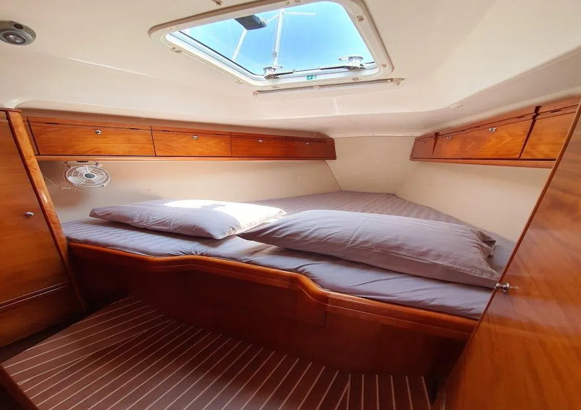 Cabin on Little Eva, a Bavaria 34 Cruiser sailboat at Mai Khao, Thailand
