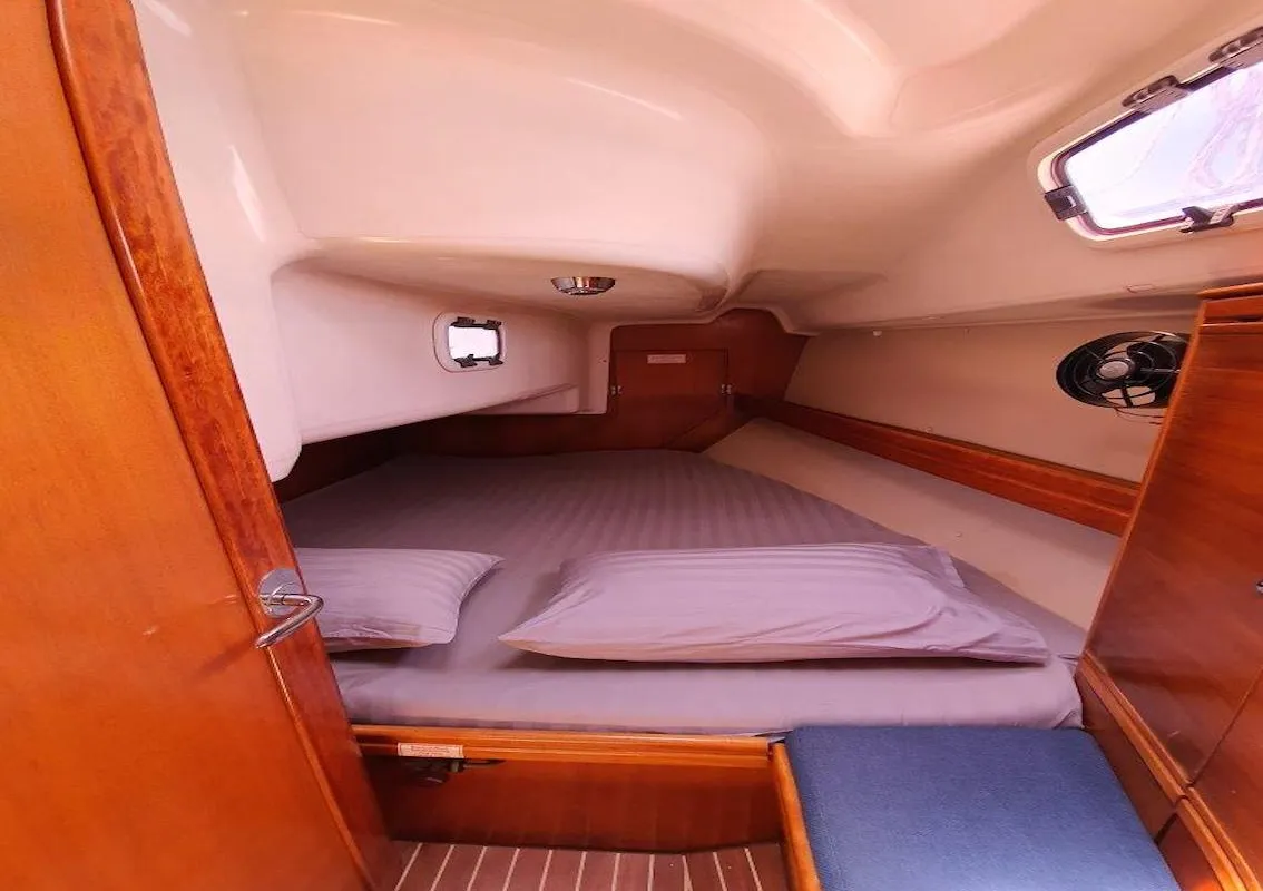 Cabin on Little Eva, a Bavaria 34 Cruiser sailboat at Mai Khao, Thailand