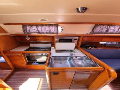 Galley of Little Eva, a Bavaria 34 Cruiser sailboat at Mai Khao, Thailand