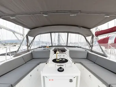 Deck of Vienna Princess, a Beneteau Oceanis 46.1 sailboat at Preveza, Greece