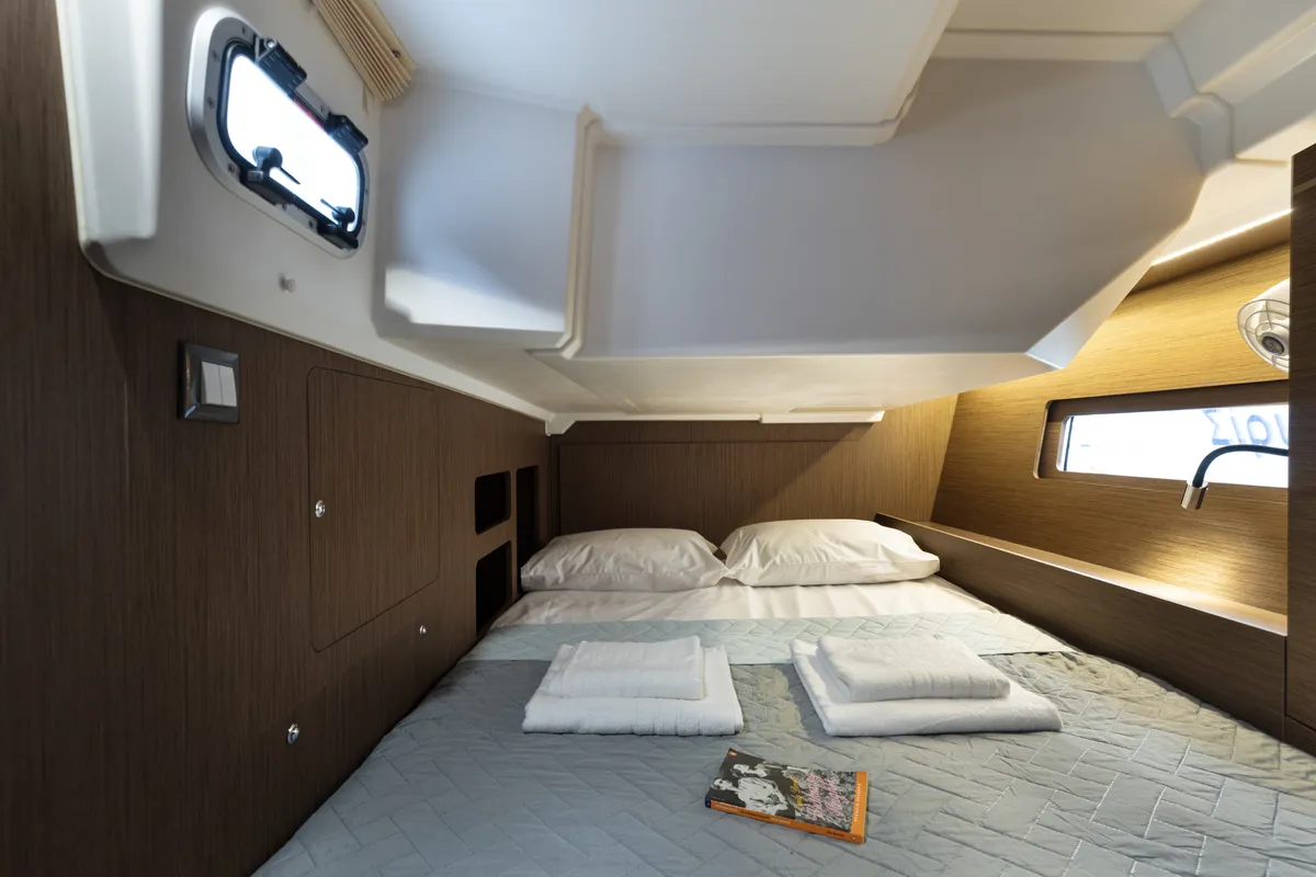 Cabin on Vienna Princess, a Beneteau Oceanis 46.1 sailboat at Preveza, Greece