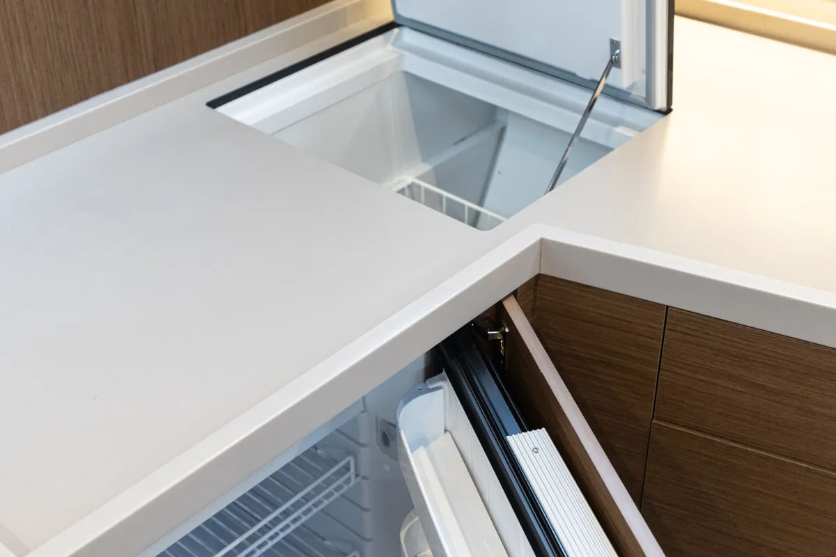 Galley of Vienna Princess, a Beneteau Oceanis 46.1 sailboat at Preveza, Greece