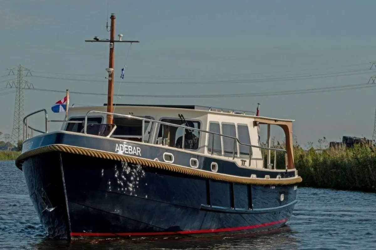 Adebar, a Barkas 1100 motorboat at Akkrum, Netherlands