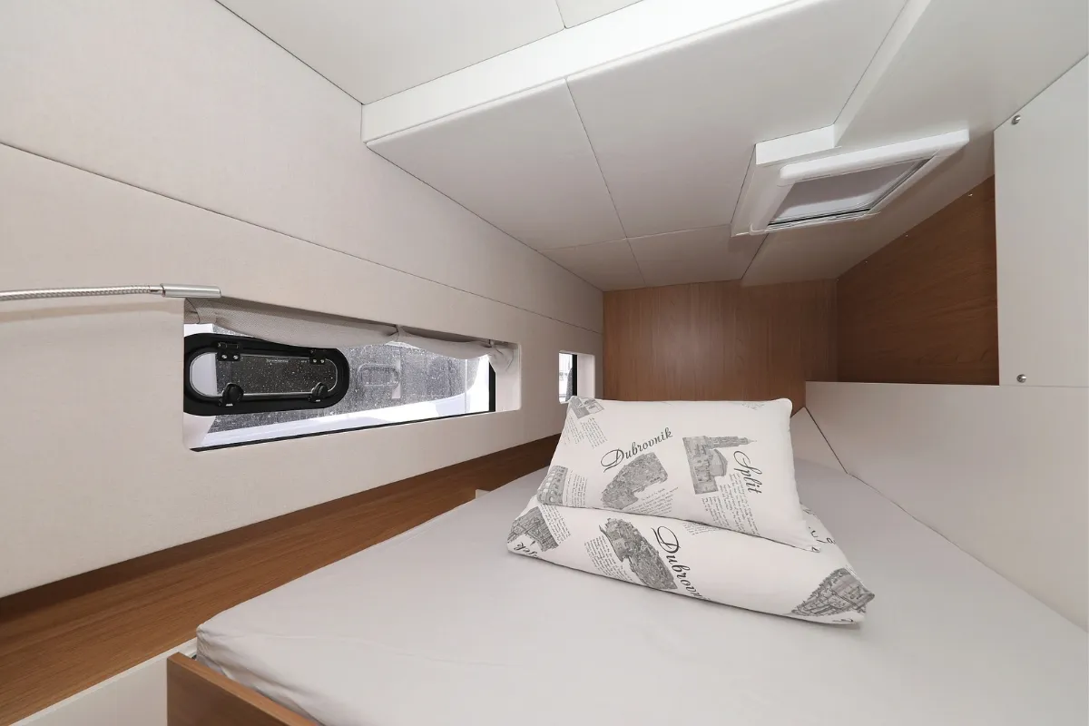 Cabin on Starseeker, a Bali Catsmart catamaran at Grad Biograd na Moru, Croatia