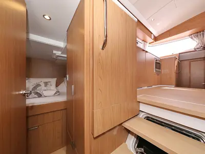 Cabin on Starseeker, a Bali Catsmart catamaran at Grad Biograd na Moru, Croatia