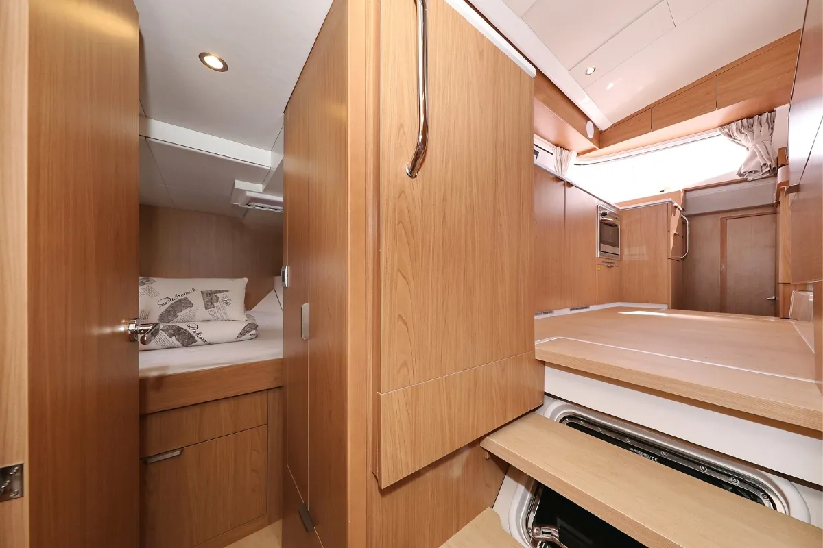 Cabin on Starseeker, a Bali Catsmart catamaran at Grad Biograd na Moru, Croatia