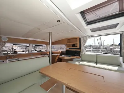 Salon of Starseeker, a Bali Catsmart catamaran at Grad Biograd na Moru, Croatia