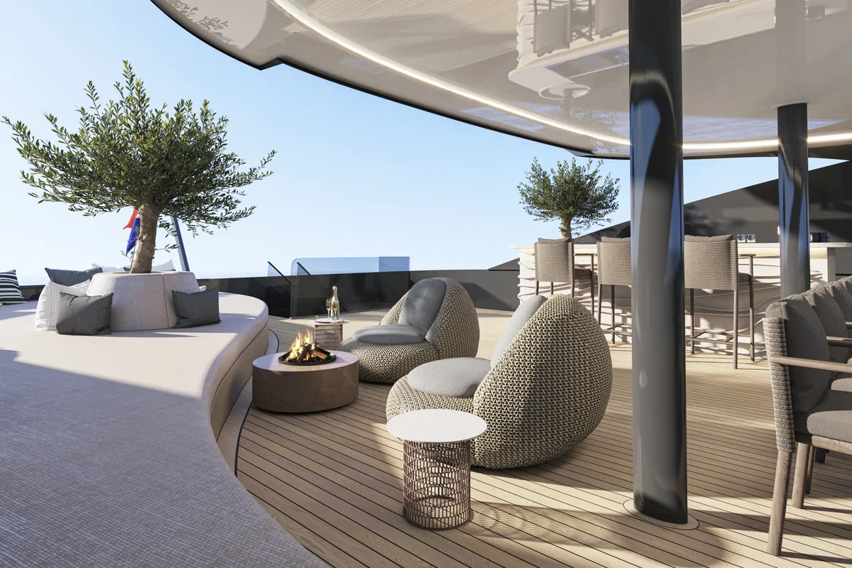 Deck of Bello, a Gulet Luxury Motor Yacht motor yacht at Split, Croatia
