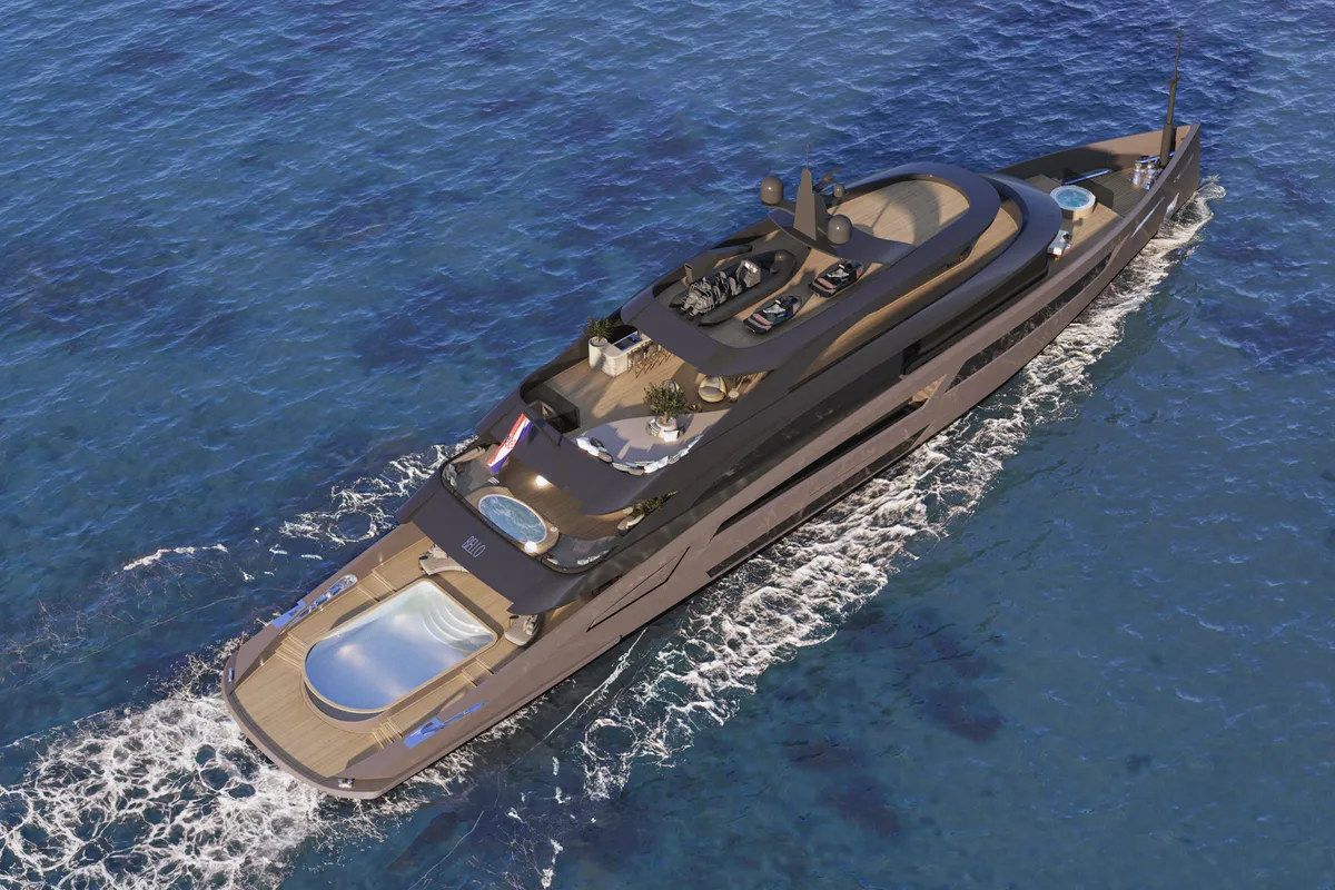 Exterior view of Bello, a Gulet Luxury Motor Yacht motor yacht at Split, Croatia