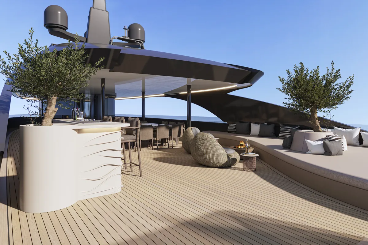 Deck of Bello, a Gulet Luxury Motor Yacht motor yacht at Split, Croatia