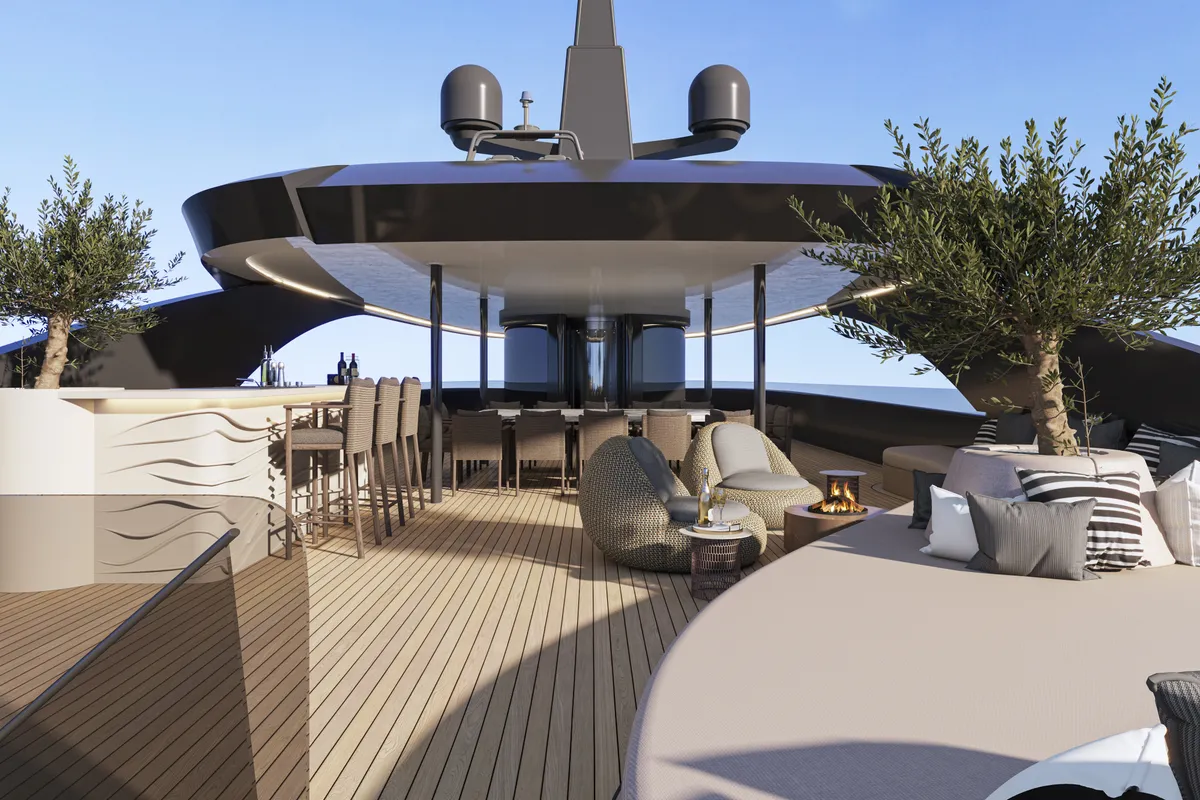 Deck of Bello, a Gulet Luxury Motor Yacht motor yacht at Split, Croatia