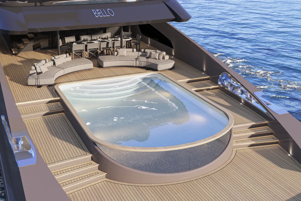 Deck of Bello, a Gulet Luxury Motor Yacht motor yacht at Split, Croatia