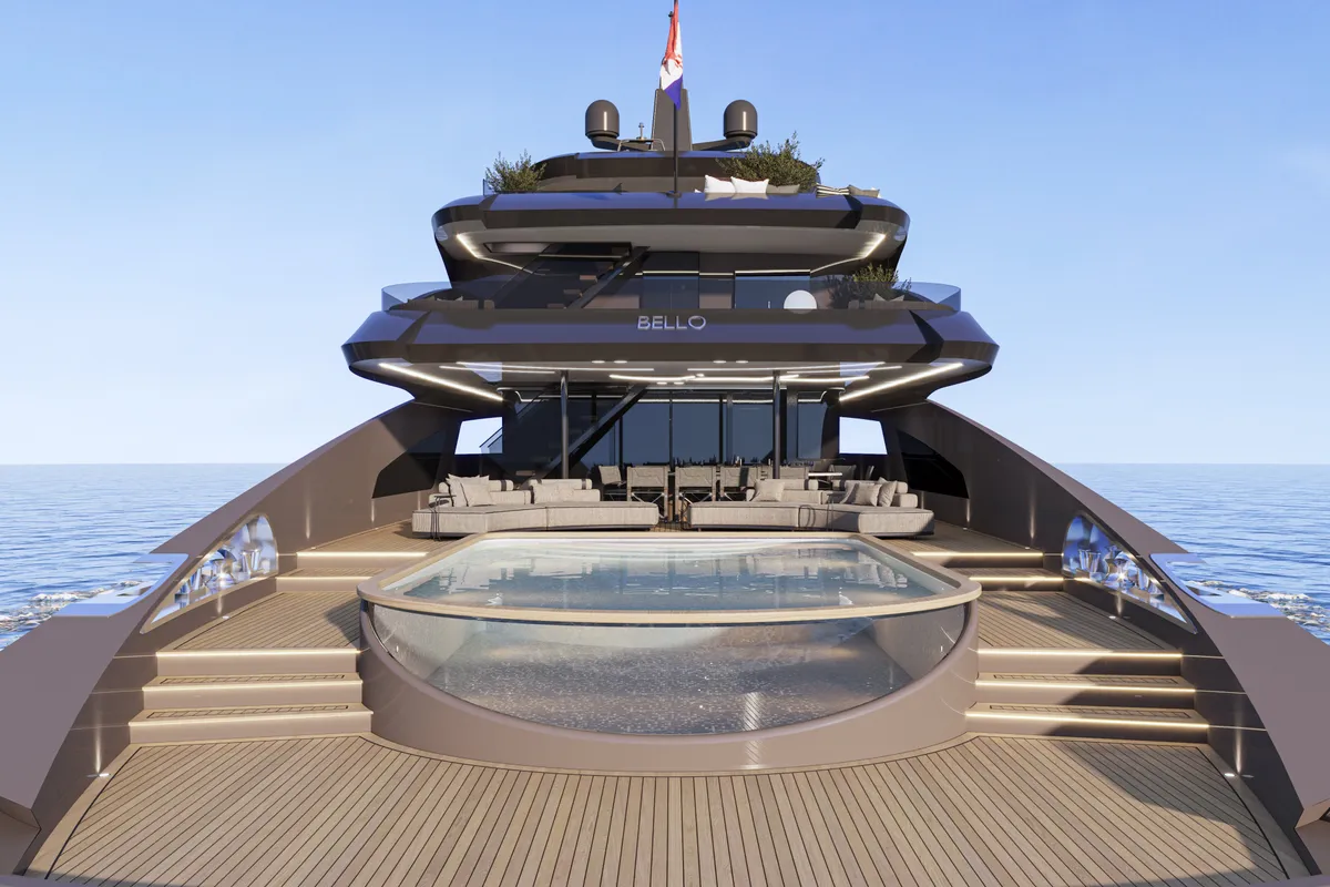 Exterior view of Bello, a Gulet Luxury Motor Yacht motor yacht at Split, Croatia