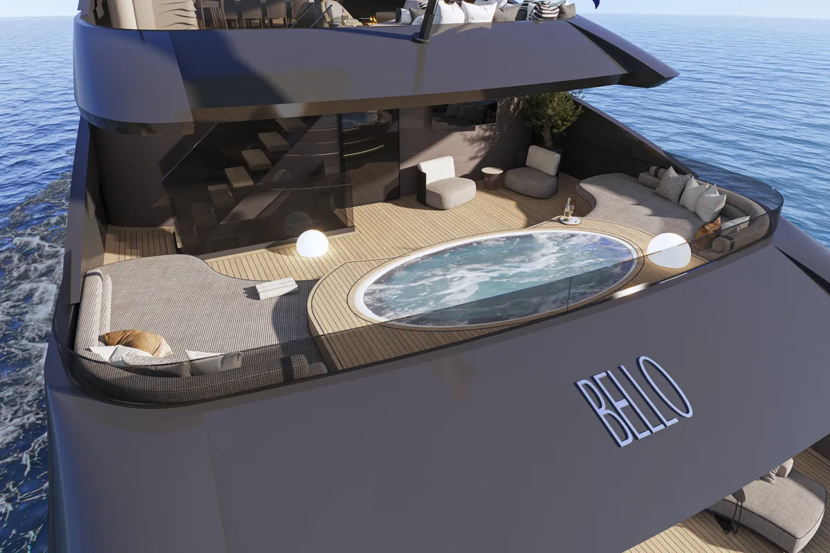 Deck of Bello, a Gulet Luxury Motor Yacht motor yacht at Split, Croatia