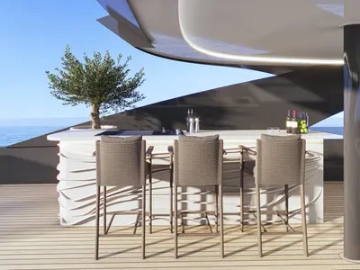 Deck of Bello, a Gulet Luxury Motor Yacht motor yacht at Split, Croatia