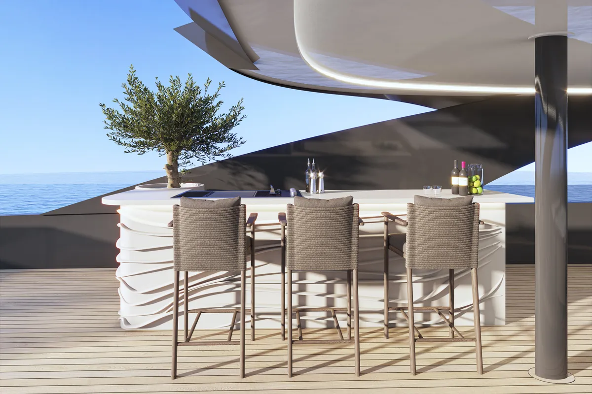 Deck of Bello, a Gulet Luxury Motor Yacht motor yacht at Split, Croatia