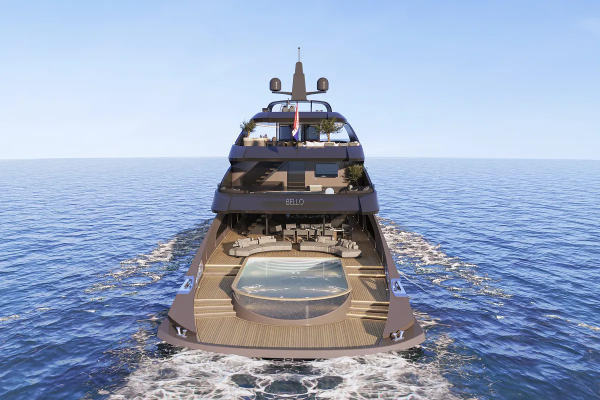 Exterior view of Bello, a Gulet Luxury Motor Yacht motor yacht at Split, Croatia